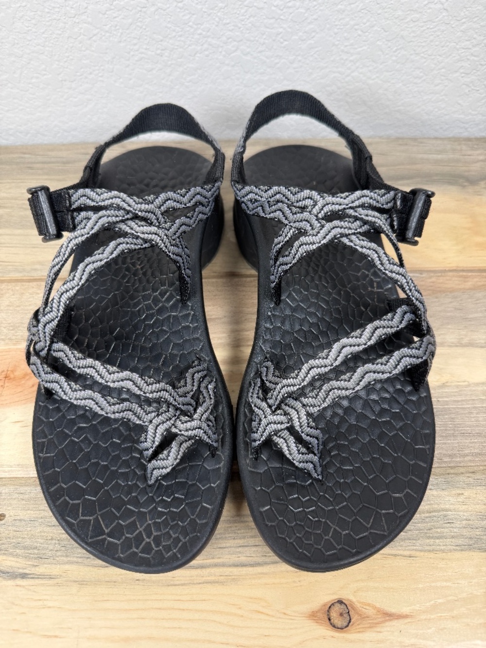 Chaco Women's Black and Gray Strappy Sandals